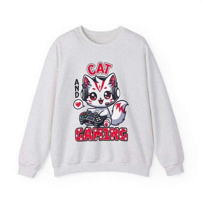 Cat and Gaming Unisex Heavy Blend™ Crewneck Sweatshirt