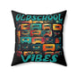 Oldschool Vibes 80er Retro Kassette Kissen, Geschenk für Musikliebhaber, Vintage Musik, Retro Kassette T-Shirt, Spun Polyester Square Pillow