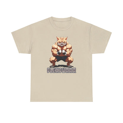 Muscalcat T-Shirt / Für Fitness und Katzenliebhaber, Lustiges Cartoon-Design, Baumwolle