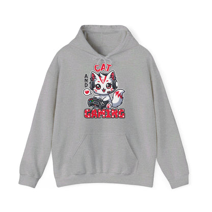 Cat and Gaming Unisex Heavy Blend™ Hooded Sweatshirt / Anime Katze / Geschenk / Zocken