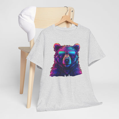 Cooler Bär mit Sonnenbrille T-Shirt / Neon Bären Grafik Design für Tierliebhaber und Streetwear Fans T-Shirt / Geschenk