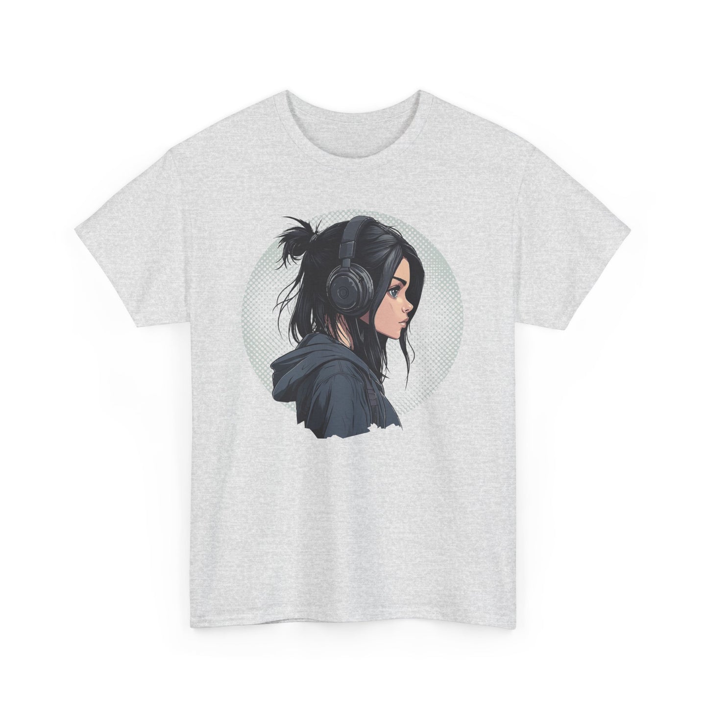 Music Lover Anime Girl, Graphic Tee, Sound Enthusiast Gift, Headphone T-Shirt, Fun Music Shirt, Trendy Music Top