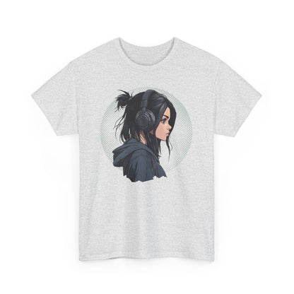 Music Lover Anime Girl, Graphic Tee, Sound Enthusiast Gift, Headphone T-Shirt, Fun Music Shirt, Trendy Music Top