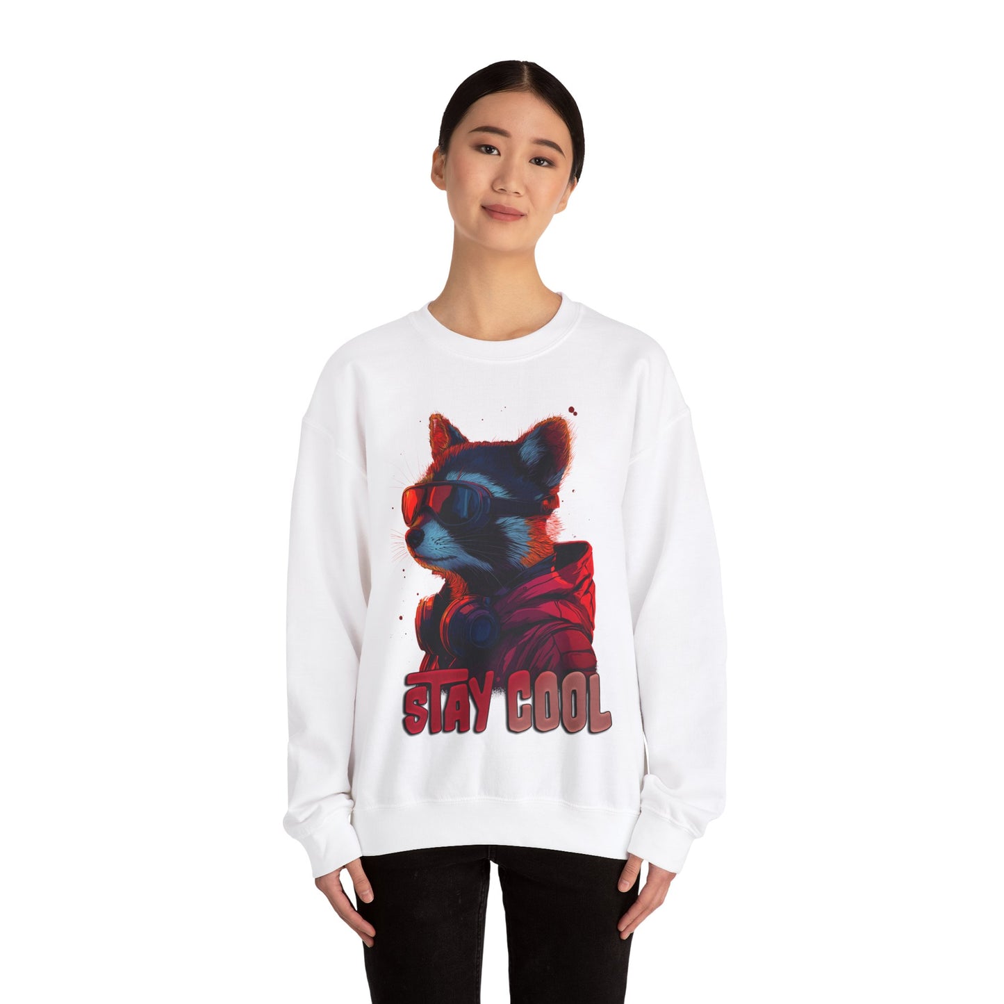 Futuristischer Dachs Raccoon Sweatshirt / Stay Cool Anime Style Hoodie, Unisex Streetwear Pullover, Geschenk für Tier- und Anime-Liebhaber