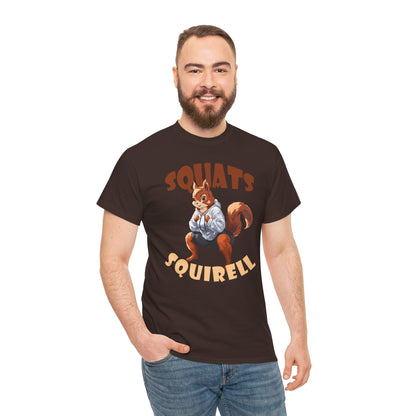 Squats Squirell T-Shirt - Lustiges Cartoon T-Shirt für Fitness-Enthusiasten und Katzenliebhaber