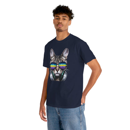 Groovy DJ Cat T-Shirt / Geschenk / Katzenliebhaber /Zocken / gaming / Comic / Katze / Kopfhörer / Musik / Music