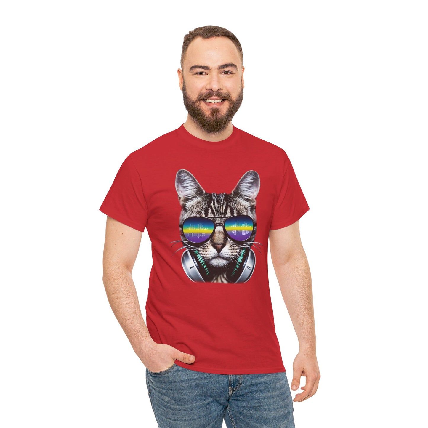 Groovy DJ Cat T-Shirt / Geschenk / Katzenliebhaber /Zocken / gaming / Comic / Katze / Kopfhörer / Musik / Music