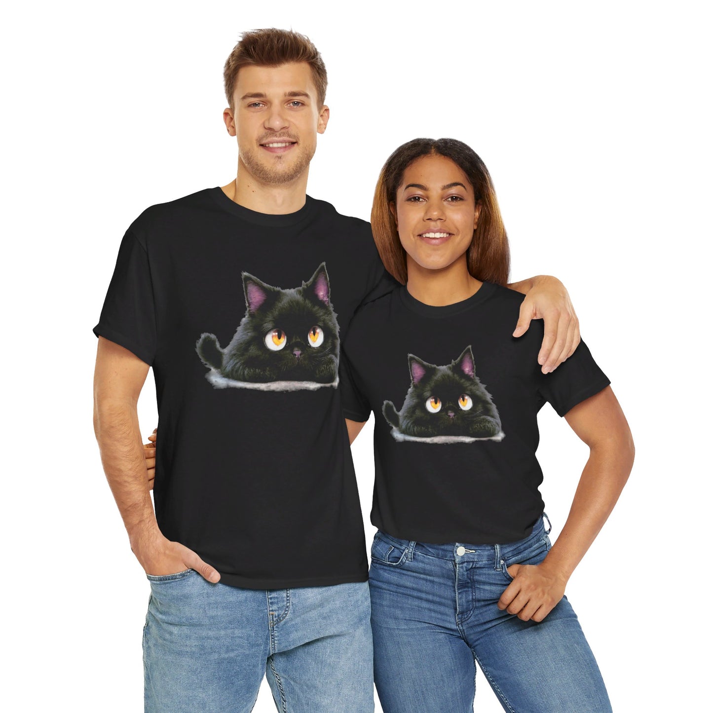 Cat Lover T-Shirt, Kitty Graphic Tee, Kitten Print Shirt, Feline Fan Top, Animal Pet Owner Gift