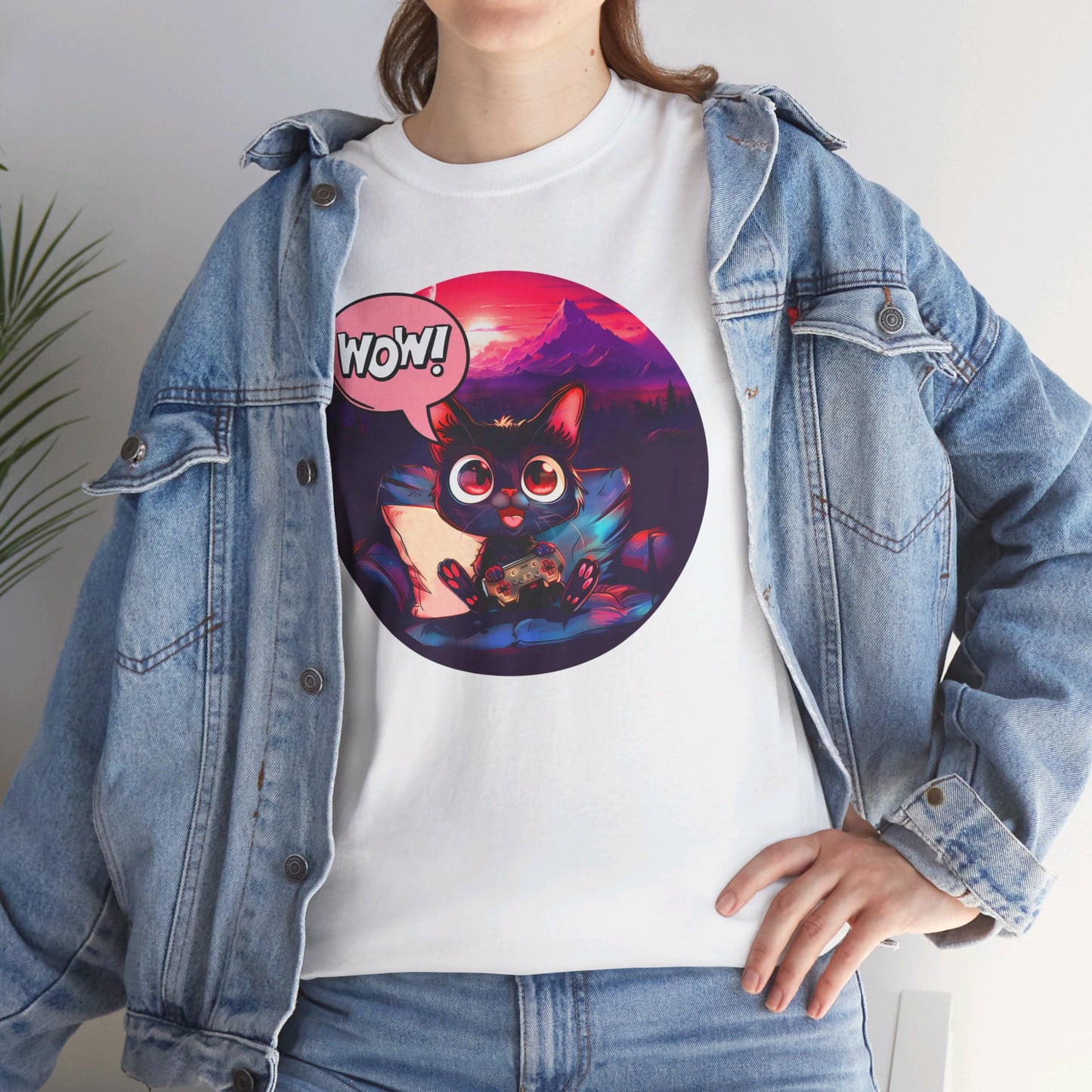 Wow! Gamer Cat" T-Shirt / Geschenk / Katzenliebhaber /Zocken / gaming / Comic / Katze