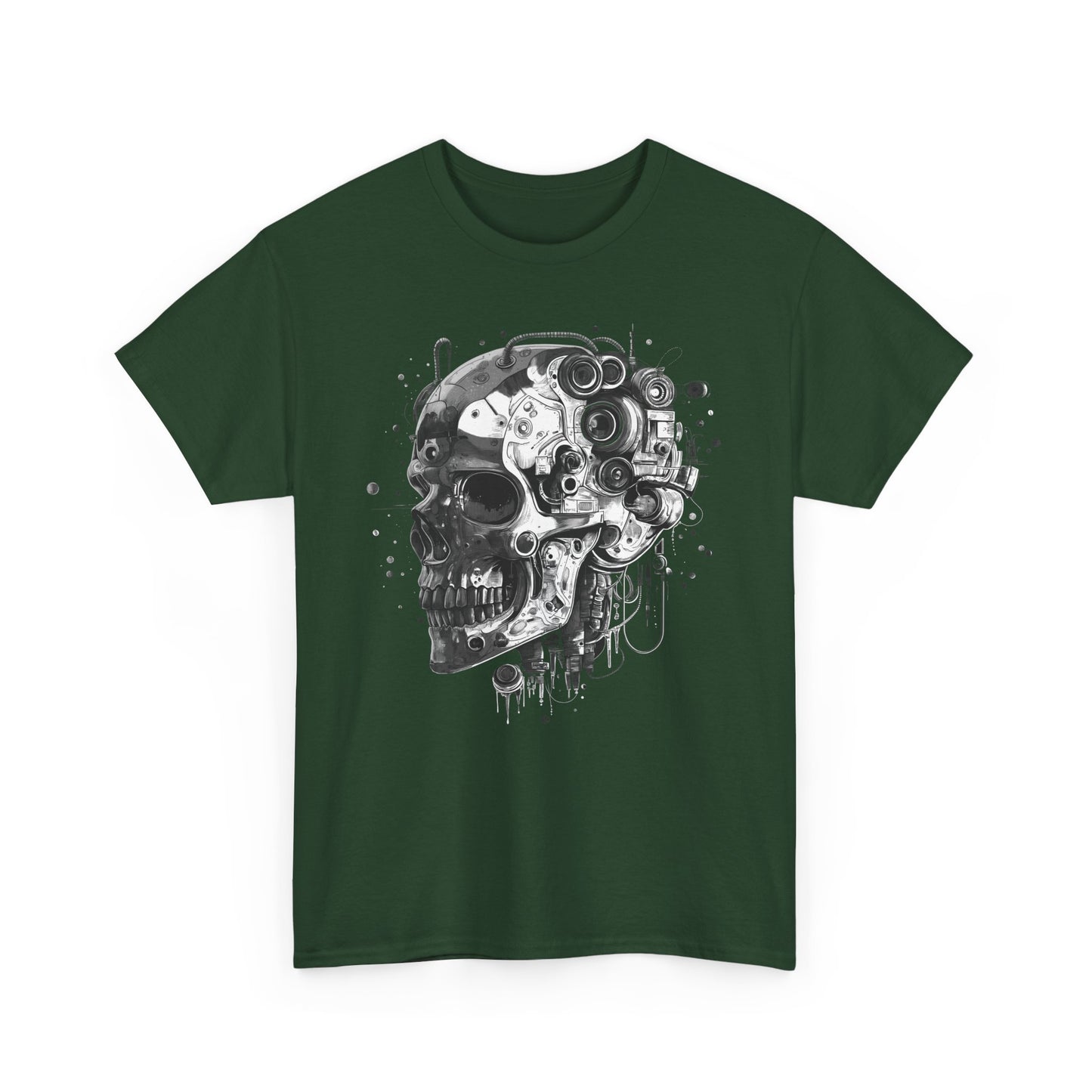 Cyborg Skull Head Halloween T-Shirt, Tee Shirt, Halloween Costume, Skeleton Graphic Tee, Spooky Shirt