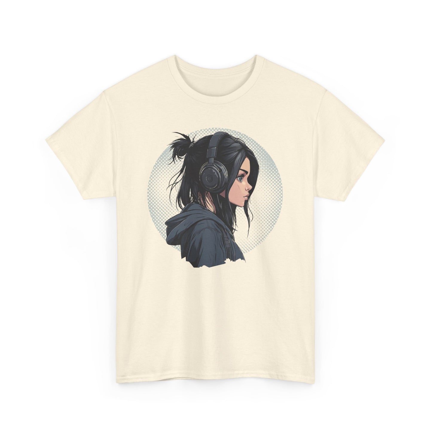 Music Lover Anime Girl, Graphic Tee, Sound Enthusiast Gift, Headphone T-Shirt, Fun Music Shirt, Trendy Music Top