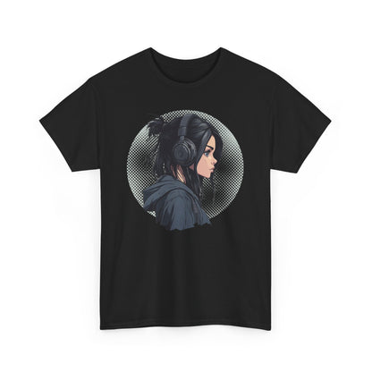 Music Lover Anime Girl, Graphic Tee, Sound Enthusiast Gift, Headphone T-Shirt, Fun Music Shirt, Trendy Music Top