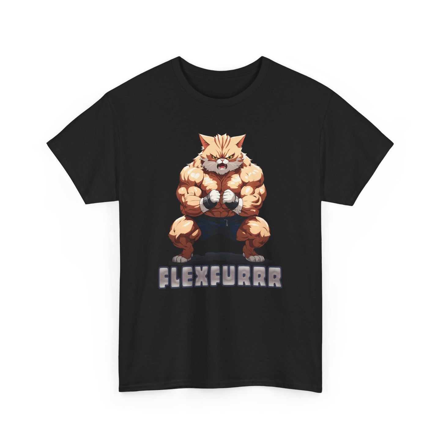 Muscalcat T-Shirt / Für Fitness und Katzenliebhaber, Lustiges Cartoon-Design, Baumwolle