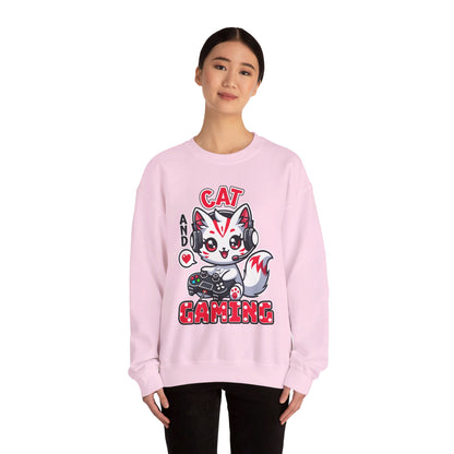 Cat and Gaming Unisex Heavy Blend™ Crewneck Sweatshirt / Anime / Katze / Geschenk / Zocken