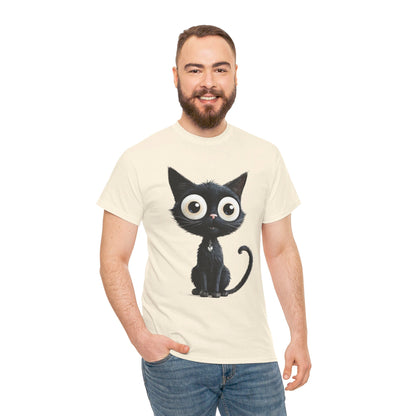 Cat Lover T-Shirt, Cute Kitty Tee, Adorable Feline Shirt, Big Eyed Cat Top, Animal Graphic Tee for Pet Owners