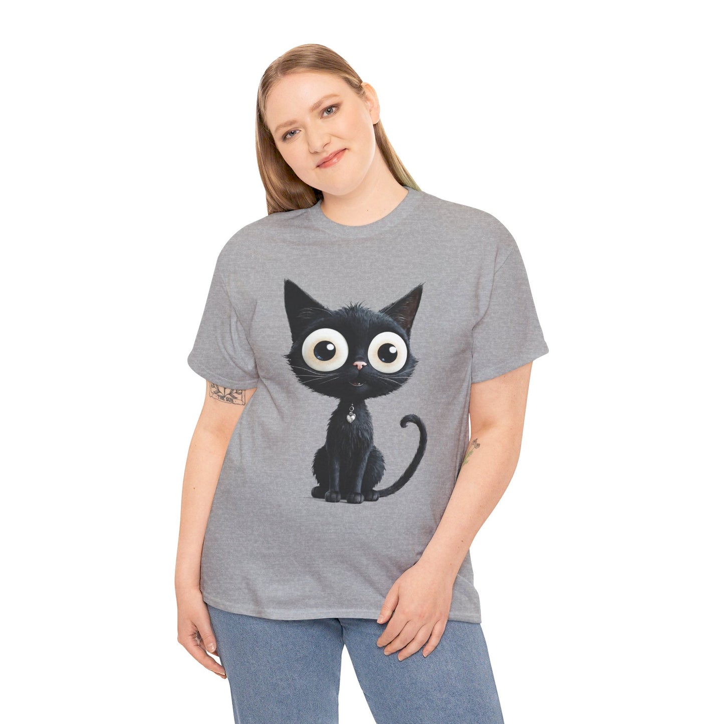 Cat Lover T-Shirt, Cute Kitty Tee, Adorable Feline Shirt, Big Eyed Cat Top, Animal Graphic Tee for Pet Owners