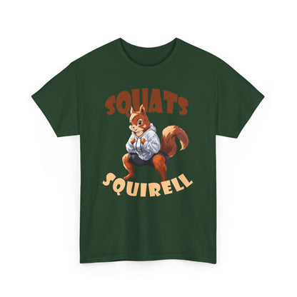 Squats Squirell T-Shirt - Lustiges Cartoon T-Shirt für Fitness-Enthusiasten und Katzenliebhaber