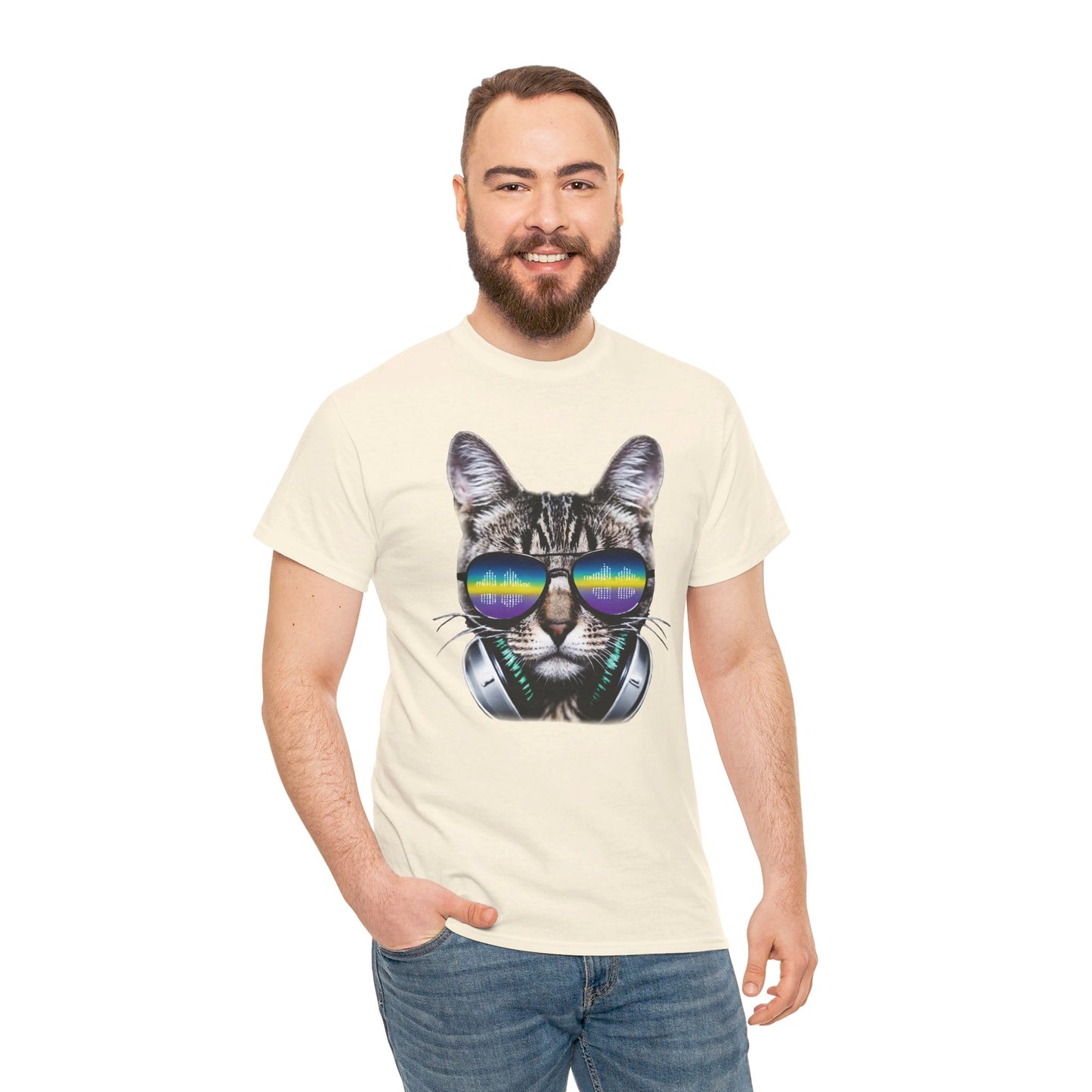 Groovy DJ Cat T-Shirt / Geschenk / Katzenliebhaber /Zocken / gaming / Comic / Katze / Kopfhörer / Musik / Music