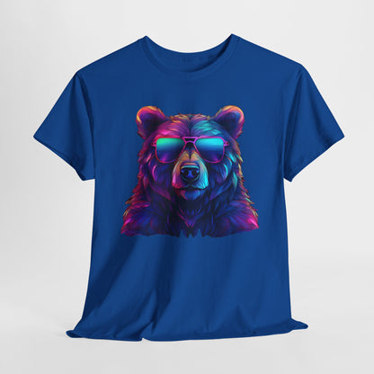 Cooler Bär mit Sonnenbrille T-Shirt / Neon Bären Grafik Design für Tierliebhaber und Streetwear Fans T-Shirt / Geschenk