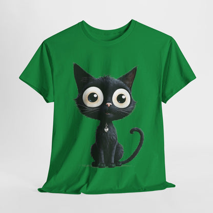 Cat Lover T-Shirt, Cute Kitty Tee, Adorable Feline Shirt, Big Eyed Cat Top, Animal Graphic Tee for Pet Owners