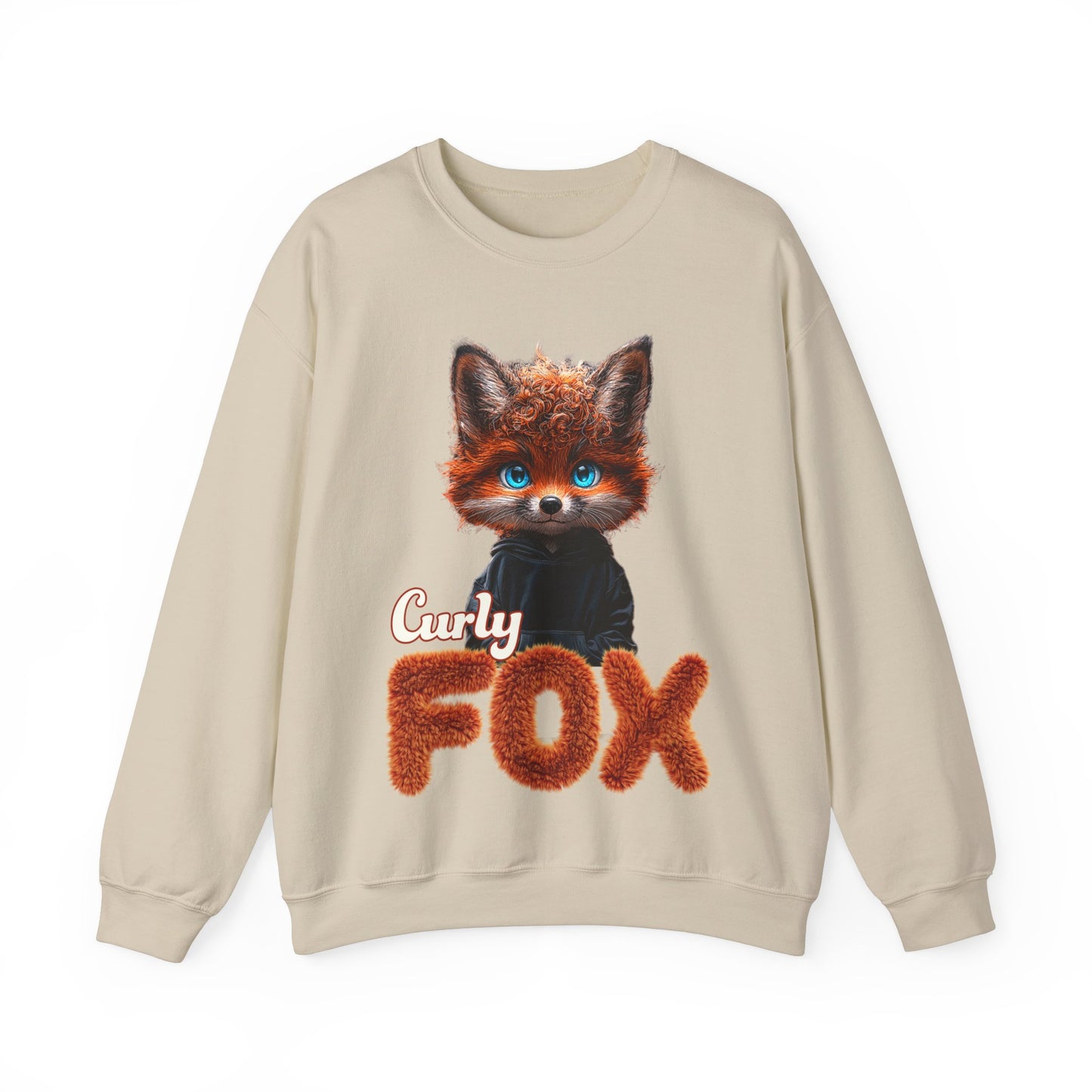 Sweatshirt Curly Fox Niedliches Fuchsmotiv mit lockigem Fell auf Kinder Sweatshirts /Trendiges Design für Tierliebhaber süss/Geschenk