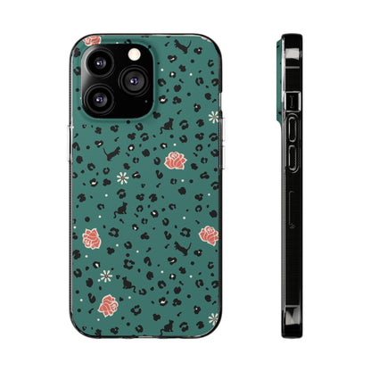 Leo Flower Cat Soft Phone Cases