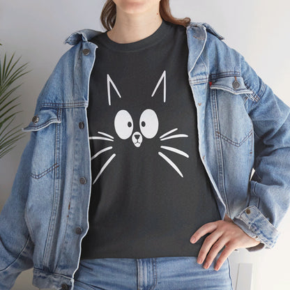 Minimalist Cat Face T-Shirt / Geschenk / Katzenliebhaber /Zocken / gaming / Comic / Katze