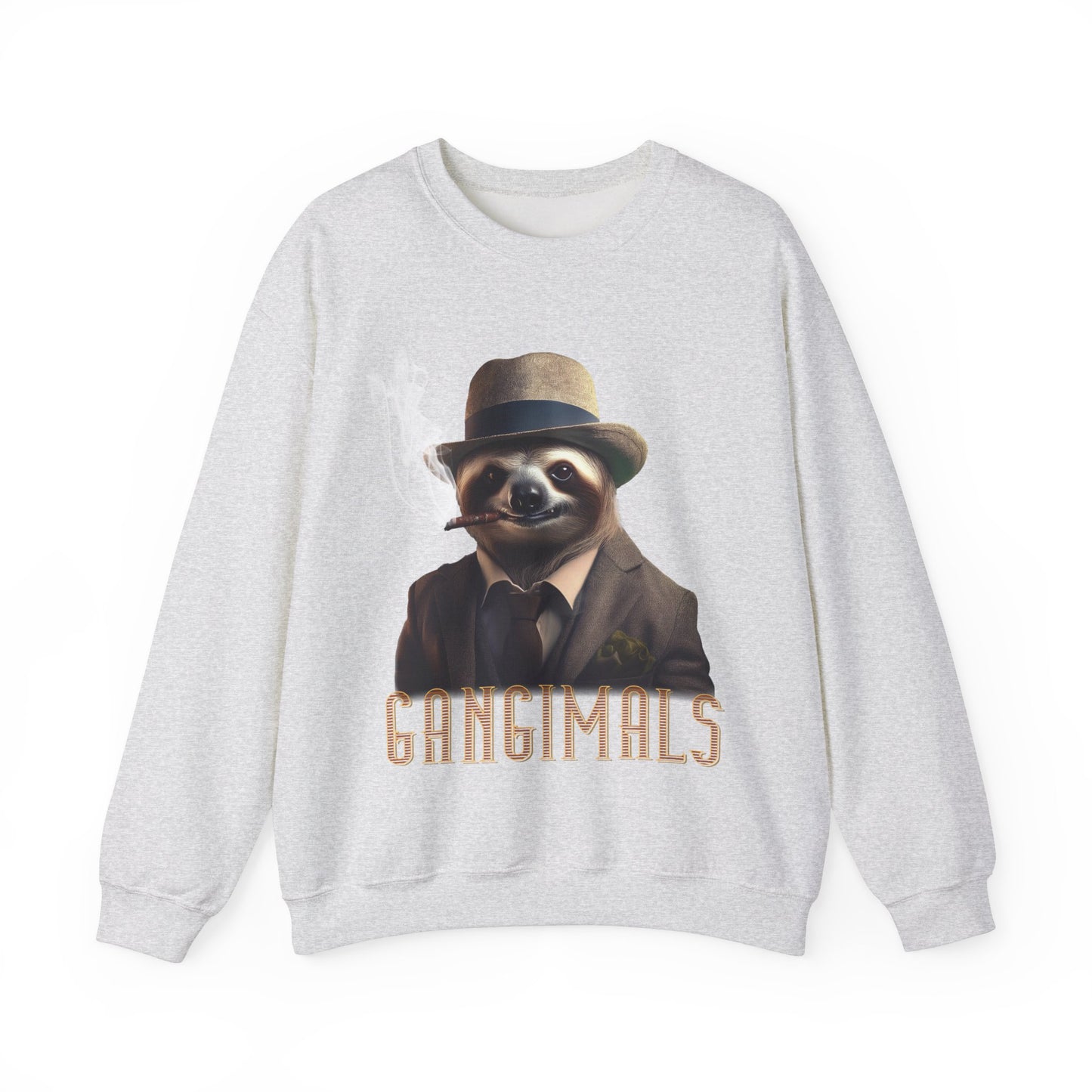 Sloth Gangster Sweatshirt / Cool Cat in 1930s Suit Design, Unisex, Gangimals Apparel, Vintage Feline Shirt, Animal Lover Gift