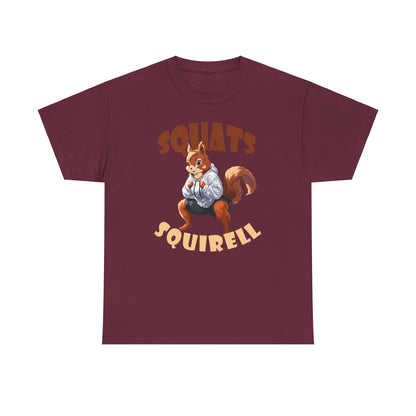 Squats Squirell T-Shirt - Lustiges Cartoon T-Shirt für Fitness-Enthusiasten und Katzenliebhaber