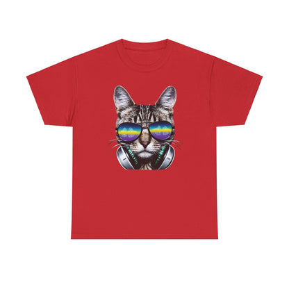 Groovy DJ Cat T-Shirt / Geschenk / Katzenliebhaber /Zocken / gaming / Comic / Katze / Kopfhörer / Musik / Music