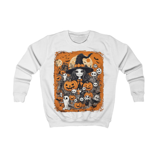 Kids Sweatshirt, Halloween Costume Witch Pumkins, Halloween Outfit for Kids, Spooky Children's Pullover, Trick or Treat Sweater, Fall