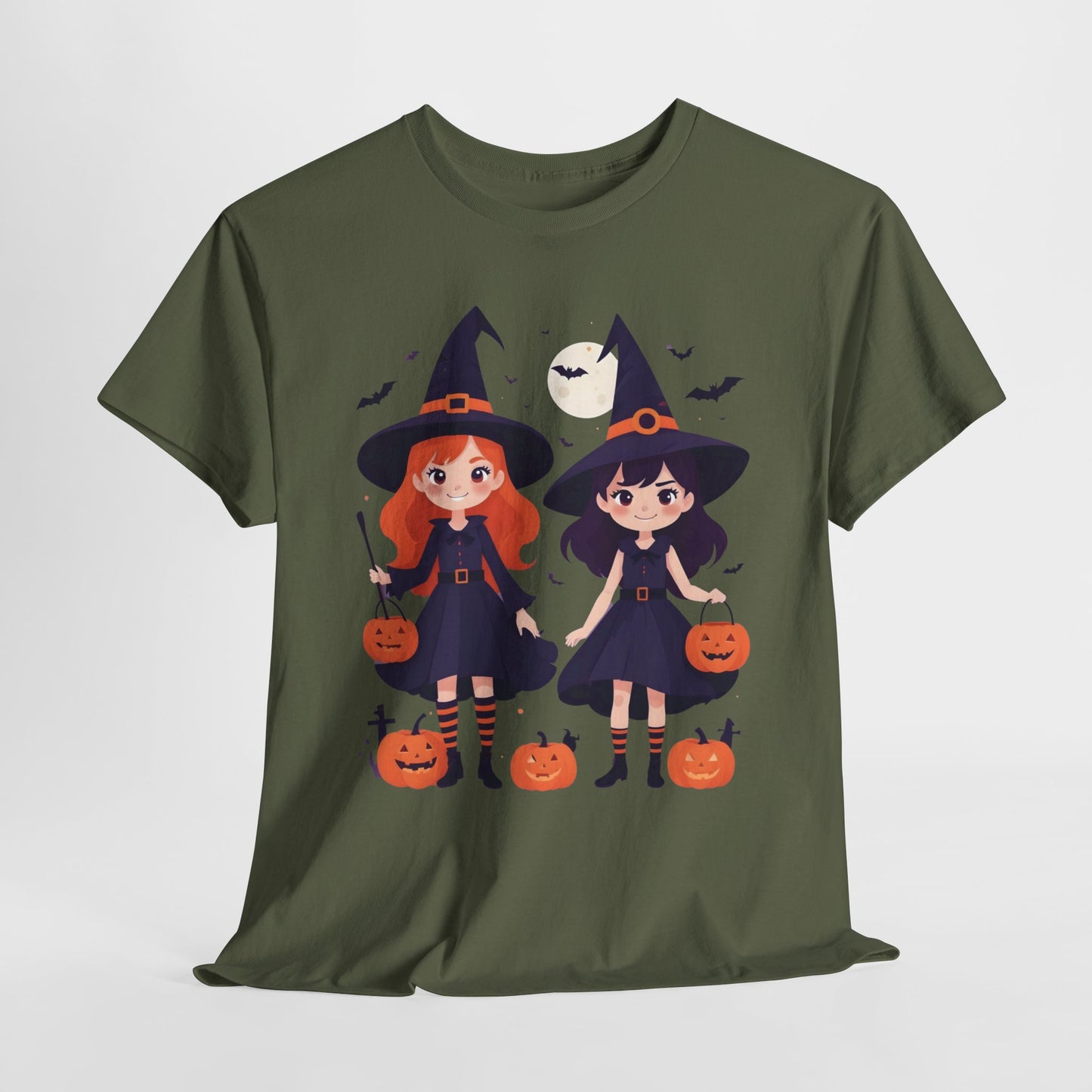 Halloween Witch Tee, Cute Smiling Girls Costume, Unisex Cotton Shirt, Halloween Party, Trick or Treat, Funny Halloween Gift, Spooky Witch