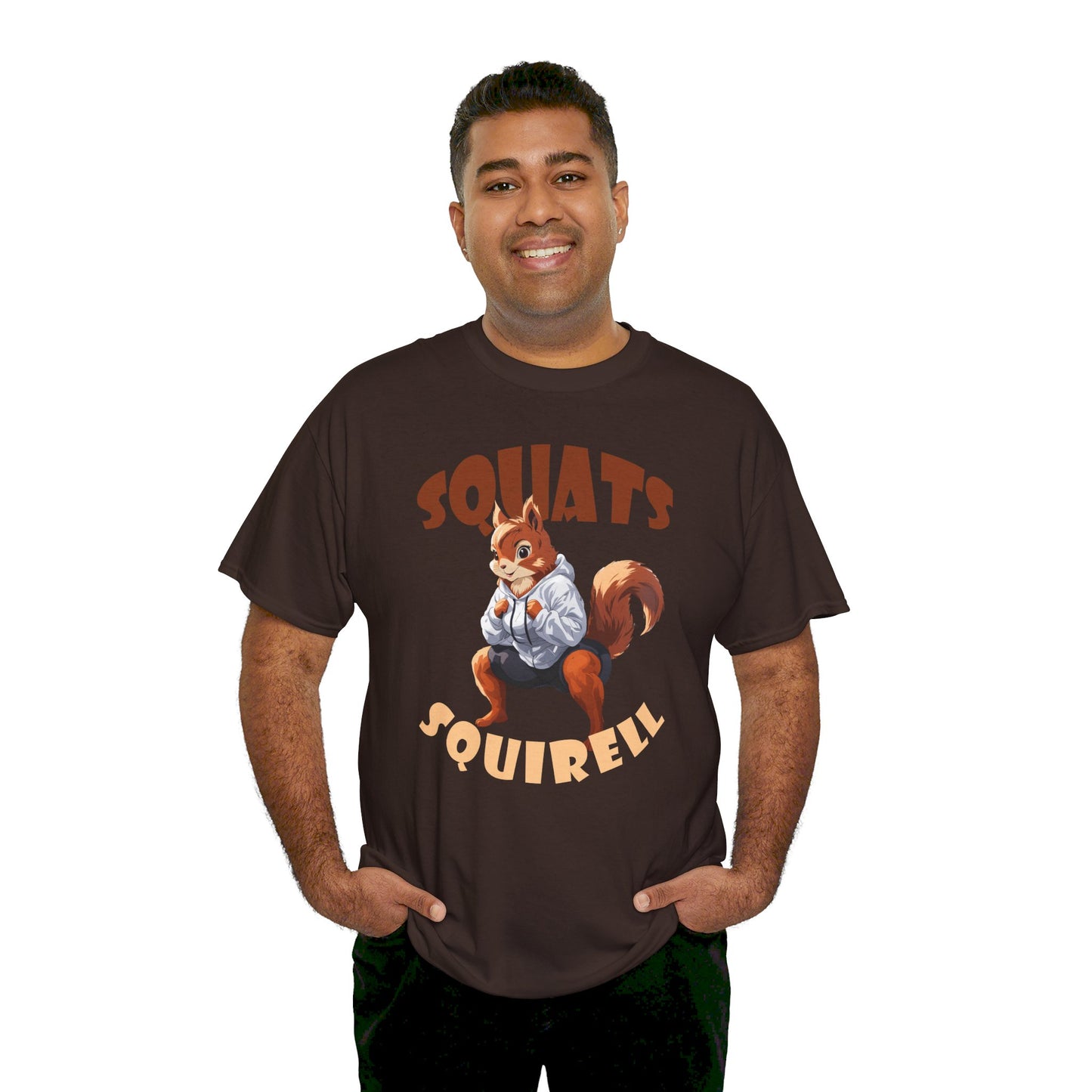 Squats Squirell T-Shirt - Lustiges Cartoon T-Shirt für Fitness-Enthusiasten und Katzenliebhaber