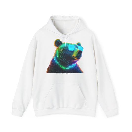 Cooler Bär mit Sonnenbrille Hoodie / Neon Bären Grafik / Wild Design für Tierliebhaber und Streetwear Fans / Lustiges Geschenk