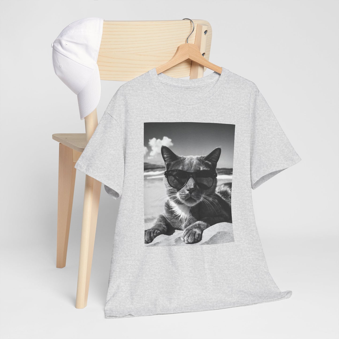 Cool Beach Cat T-Shirt, Sunglasses Cat Jumper, Summer Kitten Crewneck, Funny Animal T-Shirt, Beach Vibes T-Shirt, Cat Lover Gift