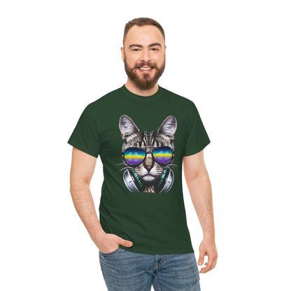 Groovy DJ Cat T-Shirt / Geschenk / Katzenliebhaber /Zocken / gaming / Comic / Katze / Kopfhörer / Musik / Music