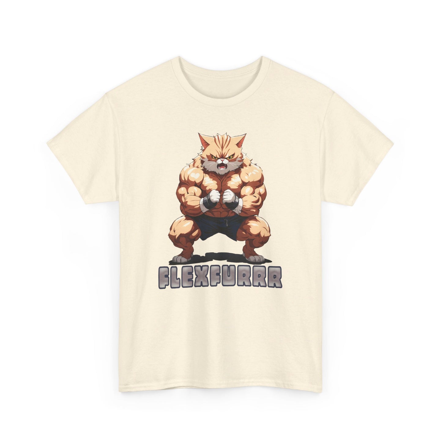 Muscalcat T-Shirt / Für Fitness und Katzenliebhaber, Lustiges Cartoon-Design, Baumwolle