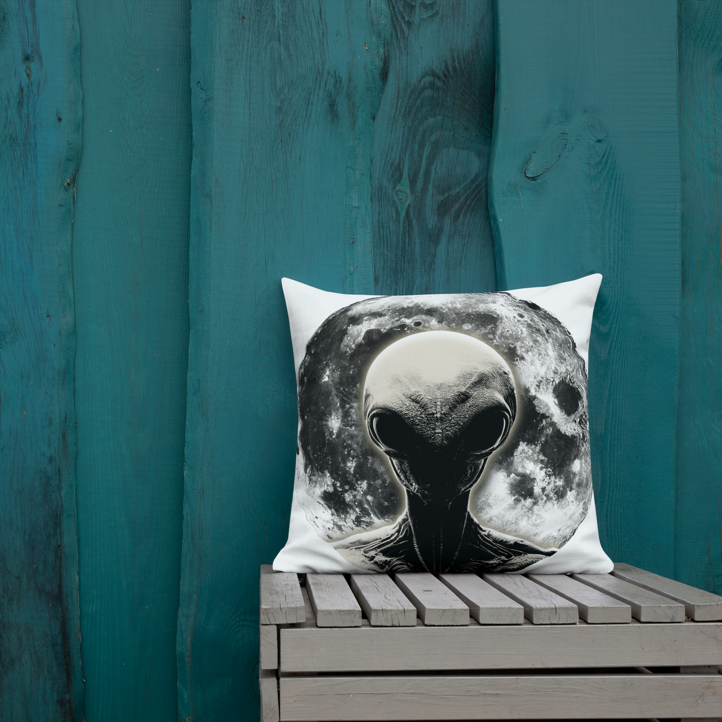 Alien & Ufo Premium-Kissen, Geschenk, Accessoire, Ein mystisches Kunstwerk für Sci-Fi- und Alien-Fans