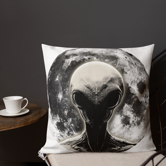 Alien & Ufo Premium-Kissen, Geschenk, Accessoire, Ein mystisches Kunstwerk für Sci-Fi- und Alien-Fans