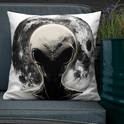 Alien & Ufo Premium-Kissen, Geschenk, Accessoire, Ein mystisches Kunstwerk für Sci-Fi- und Alien-Fans