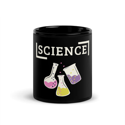 Schwarze glänzende Tasse "Science"