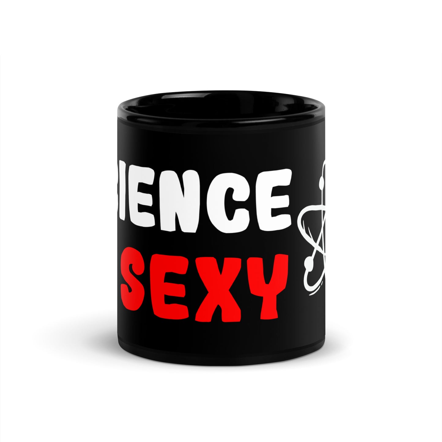 Schwarze glänzende Tasse "Science is sexy"