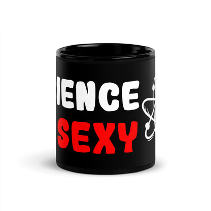 Schwarze glänzende Tasse "Science is sexy"