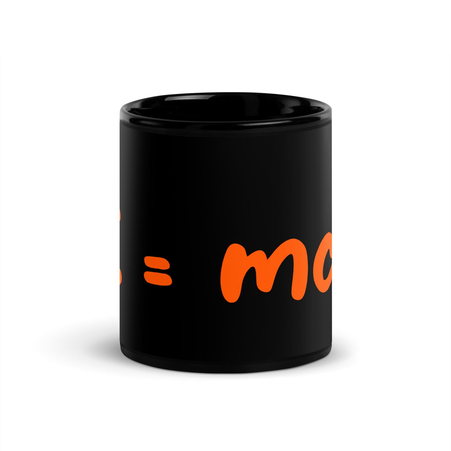 Schwarze glänzende Tasse "E=mc²"