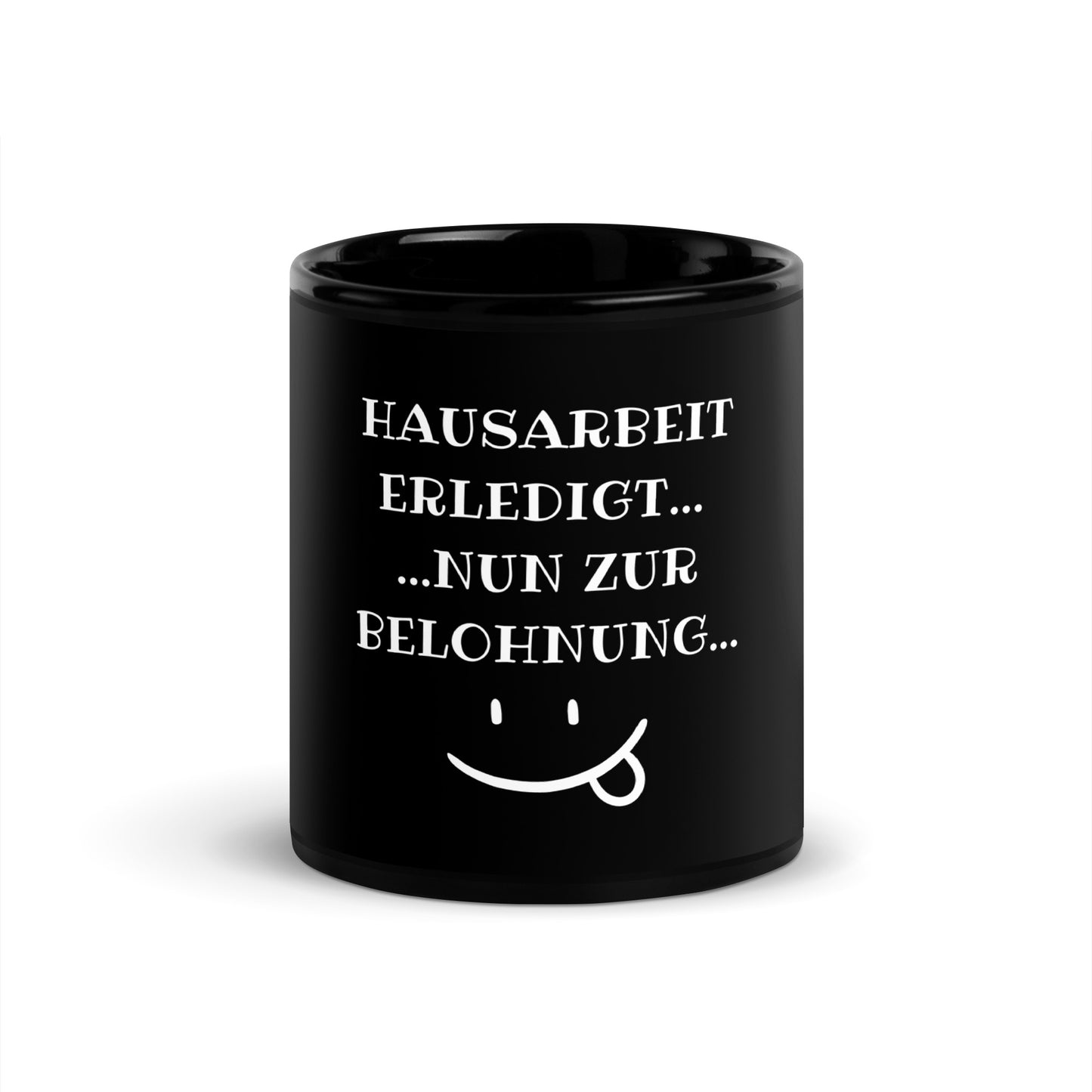 Mug noir brillant "Housework Done"