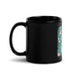 Black glossy mug leopard design "Leo Love Cat"