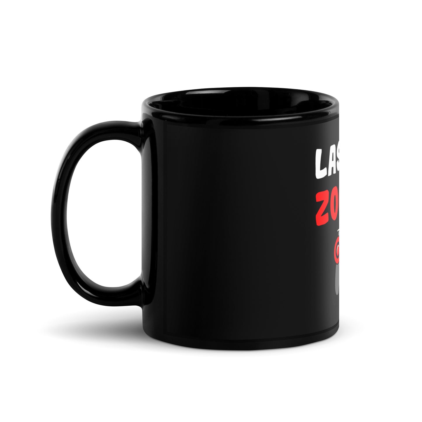 Schwarze glänzende Tasse "Lass mal zocken!"