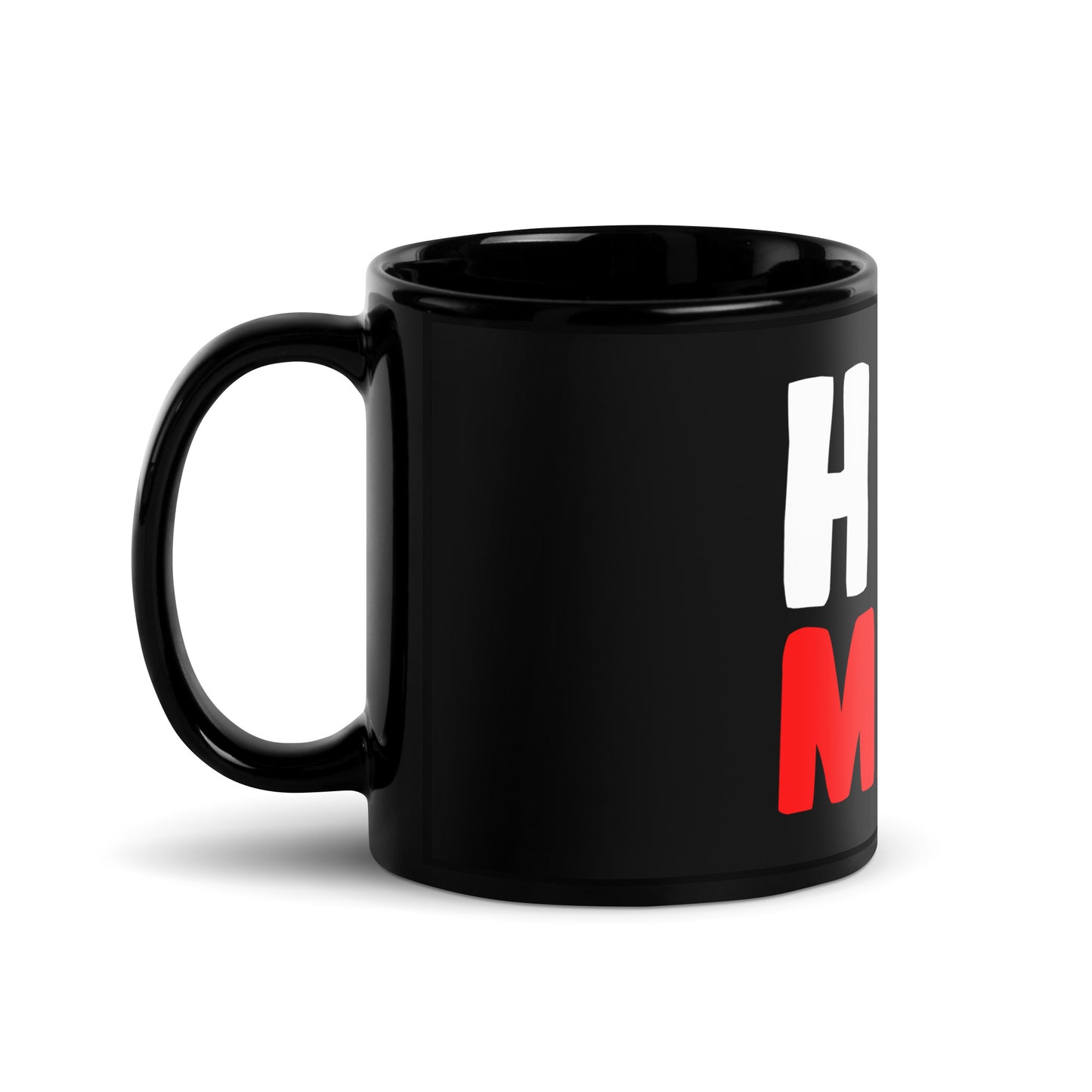 Schwarze glänzende Tasse "Hey man!"