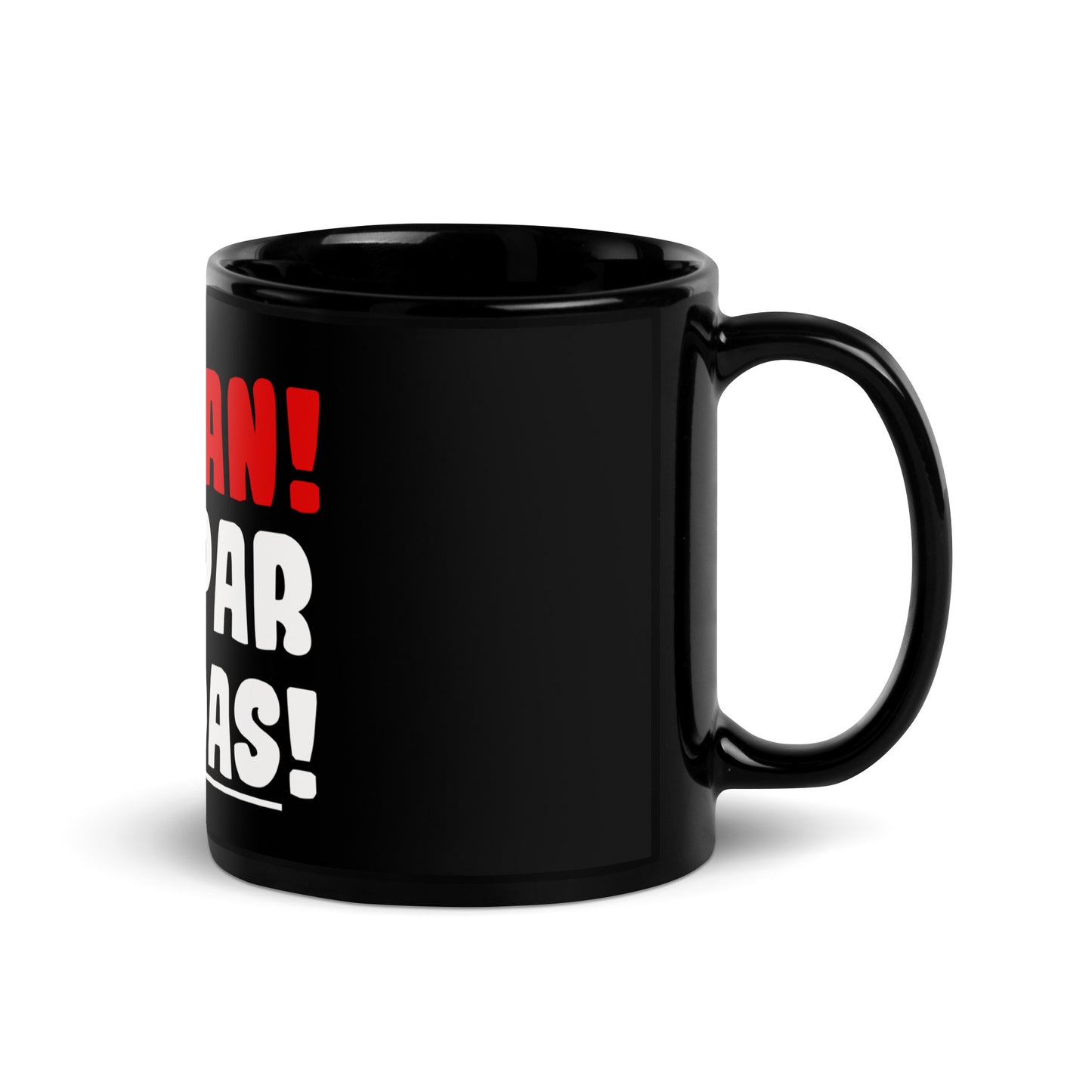 Schwarze glänzende Tasse "Oh man! Erspar mir das!"