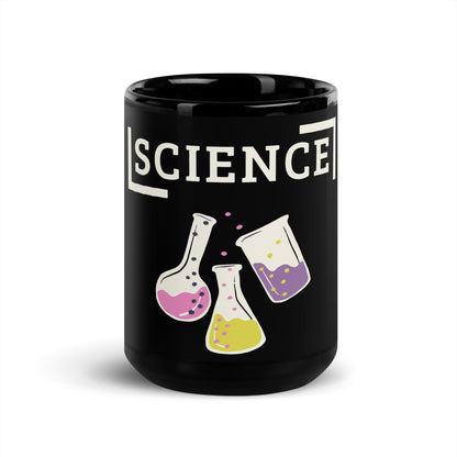 Schwarze glänzende Tasse "Science"